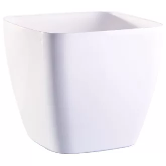Kaspó szögletes műa. Queens 14cm fehér