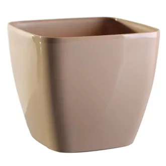 Kaspó szögletes műa. Queens 14cm homok