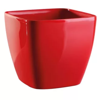 Kaspó szögletes műa. Queens 14cm piros