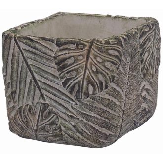 Virágláda kocka Leaves 13 cm