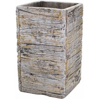 Virágláda magas kocka Wood 28cm fehér