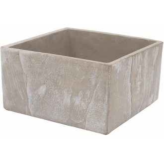 Virágláda alacsony kocka Steatite 17cm fehér