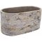 Virágláda ovális Wood 26cm fehér