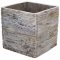 Virágláda kocka Wood 25cm fehér