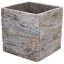 Virágláda kocka Wood 25cm fehér