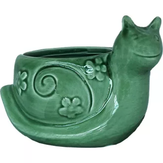 Csiga kaspó zöld 12cm